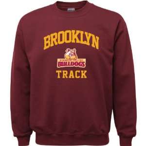  Brooklyn College Bulldogs Maroon Youth Track Arch Crewneck 