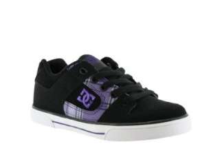  DC Girls Pure Skate Shoe (Youth) Black/Purple Shoes