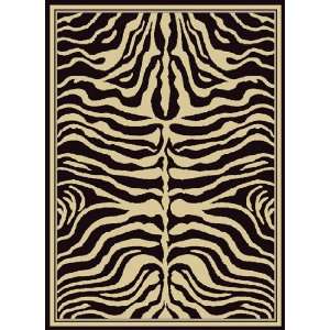Animal Safari 5x8 (53 x 72) Zebra Rug   Black:  Home 