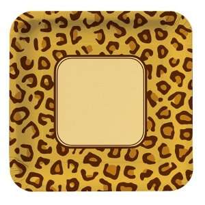    Animal Print Square Paper Dinner Plates   Leopard: Toys & Games
