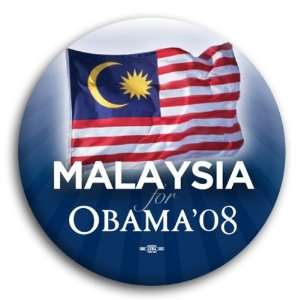  CAMPAIGN PIN MALAYSIA for Barack Obama Button   2  1/4 