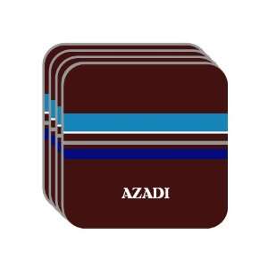 Personal Name Gift   AZADI Set of 4 Mini Mousepad Coasters (blue 