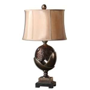 Table Lamp with Amber Gold Glass Body: Home Improvement
