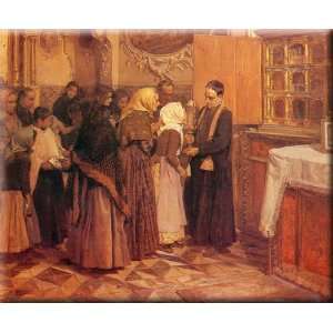  Kissing the Relic 30x25 Streched Canvas Art by Sorolla y 