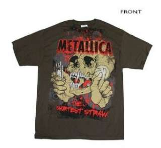  Metallica   Brown Straw T Shirt: Clothing