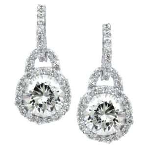  Maias CZ Dangle Earrings   Round Cut: Emitations: Jewelry