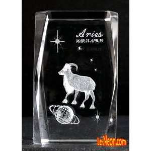   Aries Zodiac Sign 5x5x8 Cm Cube + 3 Led Light Stand: Everything Else