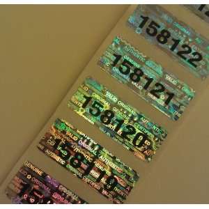   SERIAL NUMBER HOLOGRAM LABELS STICKERS  1 INCH 25mm