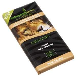 Endangered Species Lion, Organic Milk Chocolate (35%), 3 Ounce Bars 