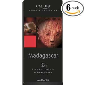 Cachet Madagascar, Milk Chocolate (32%), 3.5 Ounce Bars (Pack of 6)