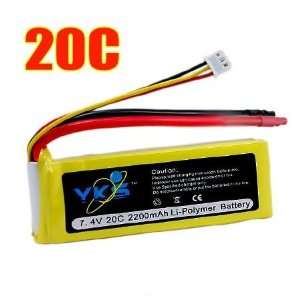  YKS 2200mah 2s 7.4v 20c Rc Lipo Battery: Toys & Games