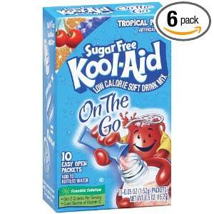 Kool Aid Sugar Free, On the Go, Tropical Punch , 0.06 Ounce, 10 Count 