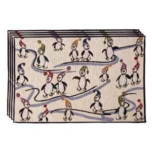  Pfaltzgraff Penguin Skate Party 4 Piece Placemat Set 