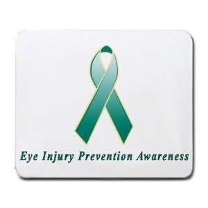  Eye Injury Prevention Awareness Ribbon Mouse Pad: Office 