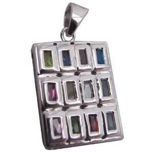    Sterling Silver 12 Tribes of Israel Pendant 