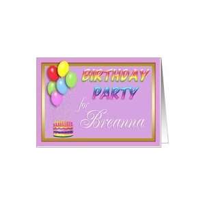  Breanna Birthday Party Invitation Card: Toys & Games