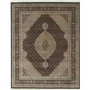  710 x 911 Black Hand Knotted Wool Tabriz Rug: Home 