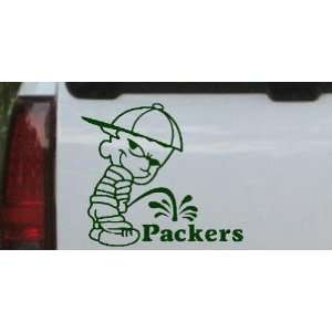 Pee On Packers Car Window Wall Laptop Decal Sticker    Dark Green 14in 
