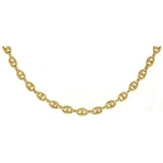 14K Gold Solid Puffed Mariner Link Chain Necklace or Bracelet, 5mm 