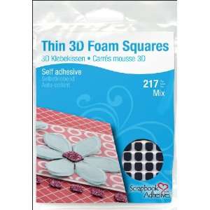  Thin 3D Foam Self Adhesive Squares 217/Pkg 63 1x11x12, 154 