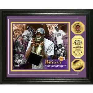  Kobe Bryant ?4 Time Champ? 24Kt Gold Coin Photo Mint 