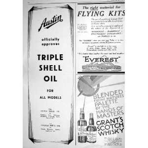 : 1930 GRANTS SCOTCH WHIKY AUSTIN TRIPLE SHELL OIL EVEREST CLOTHING 