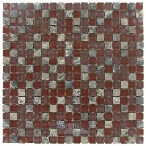  Tessera   5/8 x 5/8 glass & stone mosaic tile in 