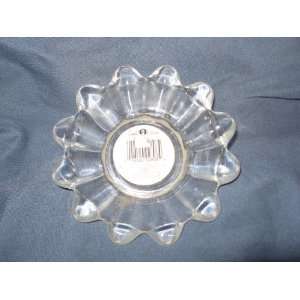   SCALLOPPED GLASS CANDLE HOLDER PLATES 4 3/4 INCS.: Home & Kitchen
