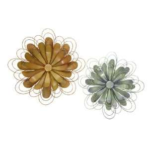  Set of 2 Geraldine Metal Wall Flowers