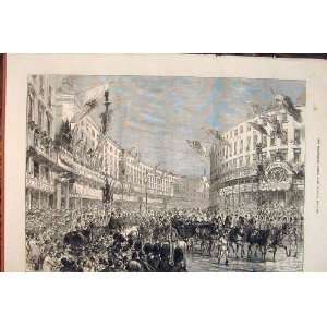  Royal Procession Regent Street London Old Print 1874: Home 