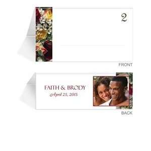  250 Photo Place Cards   Rose Red Breath: Office Products
