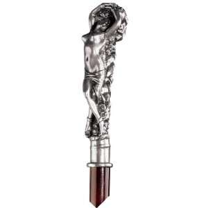   39 Italian Pewter Collectible Andromeda Statue Pewter Walking Stick