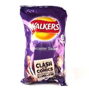 Walkers Worcester Sauce Crisps 6 Pack 150g  Grocery 