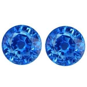  3.64 Carat Loose Blue Sapphires Round Cut Pair Jewelry