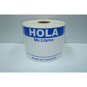   3x4 Blue Spanish Hello My Name Is ID Tag Badge Labels: Office Products