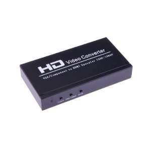  VGA + YPbPr to HDMI 1080P Converter Scaler Box Black 