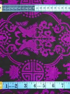 Purple Twin Fish BROCADE Upholstery Fabric by Yard  
