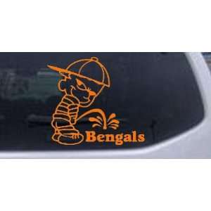 Pee On Bengals Car Window Wall Laptop Decal Sticker    Orange 10in X 9 