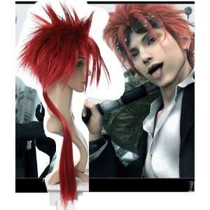   Final Fantasy RENO Spiky long Hair RED Cosplay Wig: Sports & Outdoors