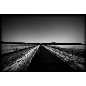 Scottish Winter Road Print Black and White SOBW8626 4x6  