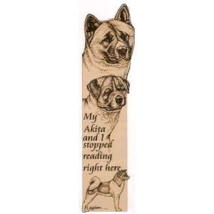  Akita Laser Engraved Dog Bookmark: Office Products