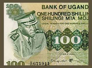 100 SHILLINGS Note UGANDA 1973: Dictator IDI AMIN   UNC  