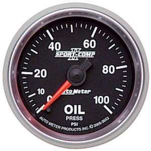  Auto Meter 3653 2 1/16 0 100 PSI Full Sweep Electric Oil 