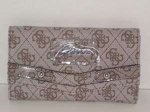 Guess Eloise Medium Taupe Brown SLG Checkbook Wallet NWT  