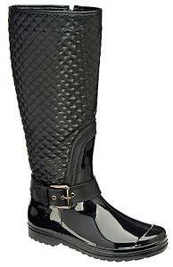   Rain Boots Womens Snow Boots Womens Quilted Wellington Boots  