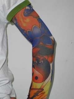 2PC Stretch Tattoo Sleeves Cool Fire Art Temporary  