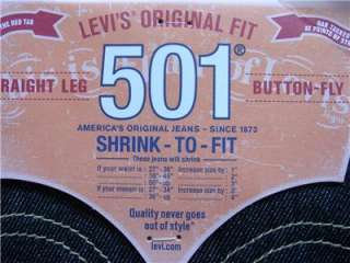 Levis 501 0226 Jeans SHRINK To FIT Black ORIGINAL 44X32  