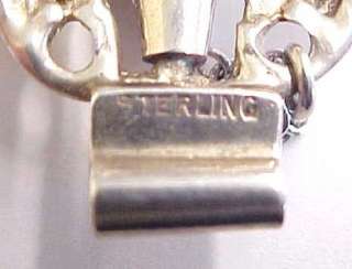 Vintage Sterling Silver Floral (Tiger Lily?) Link Bracelet ~ in very 