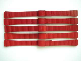 Lot of 5 Red stainless steel watch bracelets 12 mm  