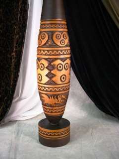 Orig 27 WEST AFRICAN FLOOR VASE Hand Carved ART VESSEL  